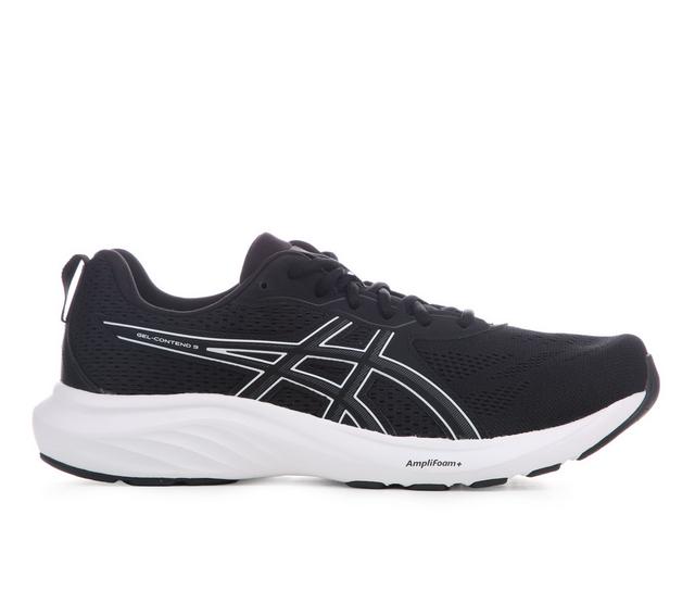 Men's ASICS Gel Contend 9 Running Shoes in Black/White color