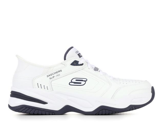 Men's Skechers Men's Skechers 232444 Durham Slip-Ins Training Shoes in White/Navy color