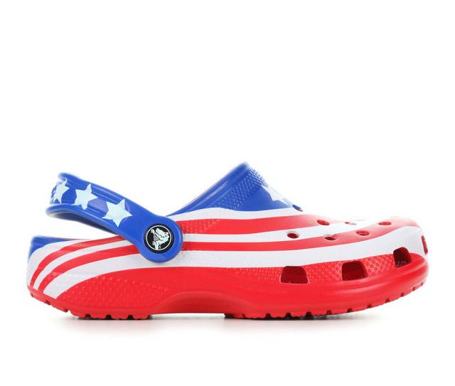 Boys' Crocs Little Kid & Big Kid American Flag Clogs in Red/White/Blue color