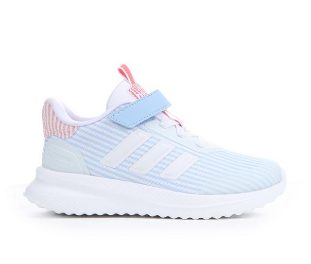 Girls' Adidas Little Kid X_Plrpath EL C Running Shoes in Blue/Wht/Scrlt color