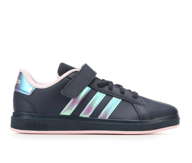 Girls' Adidas Little Kid Grand Court 2.0 EL C Sneakers in Nvy/Irdcnt/Pnk color