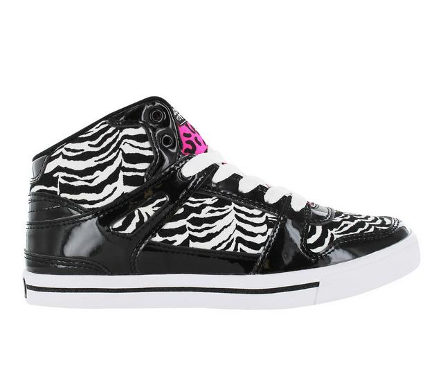 Girls' Gotta Flurt Little Kid & Big Kid Hip Hop VI Dance Sneaker in Bk/Zebra/Pink color