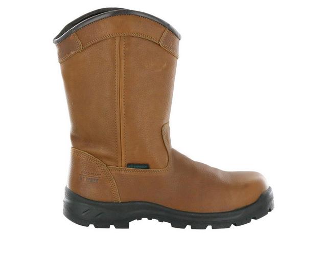 Men's Nord Trail Big Welly Safety Toe Waterproof Western Leather Work Boot in Brown color