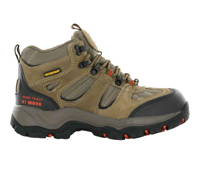 Men's Nord Trail Washington Safety Toe Waterproof Leather Work Boot in Taupe color