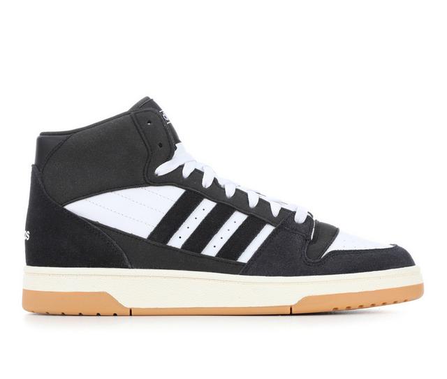 Men's Adidas Break Start Mid-Top Sneakers in Black/White/Gum color