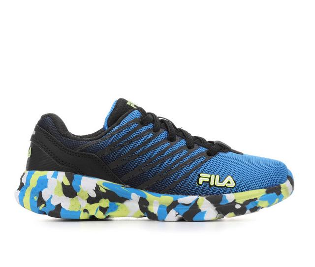 Boys' Fila Boys Fila Wanderun 2 Mashup Bunjee Running Shoes in Blu/Blk/Ylw color