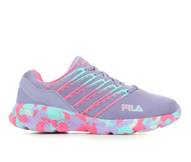 Girls' Fila Wanderun 2 Mashup Bungee Girls Running Shoes in Lavndr/Blu/Pnk color