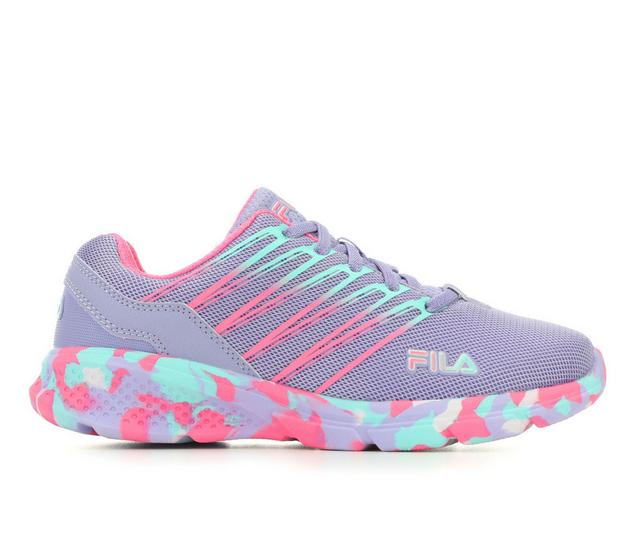 Girls' Fila Wanderun 2 Mashup Bungee Running Shoes in Lavndr/Blu/Pnk color