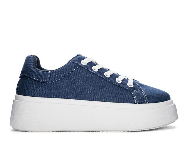Women's Dirty Laundry Record Platform Sneakers in Blue color