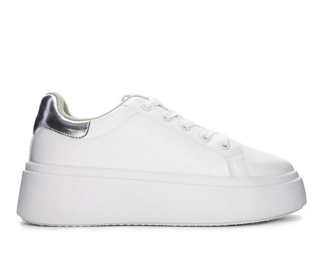 Women's Dirty Laundry Record Platform Sneakers in White color
