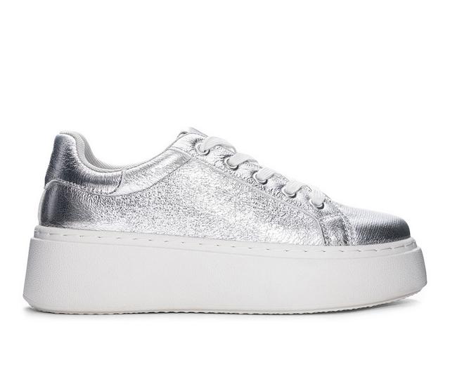 Women's Dirty Laundry Record Platform Sneakers in Silver color