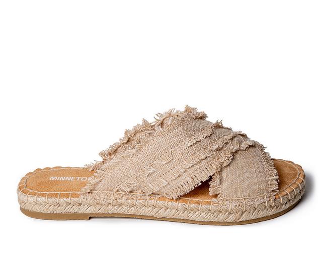 Women's Minnetonka Pearle Crossband Sandals in Natural color