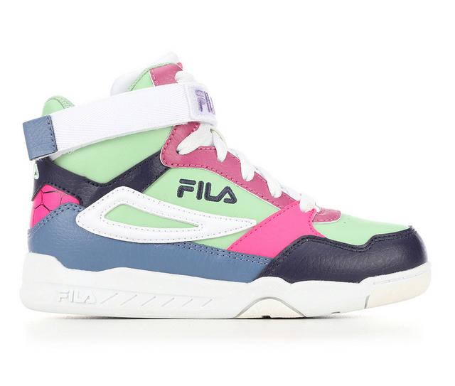 Girls' Fila Girl's Fila Multiverse Mid Sneakers in Grn/Vlt/Blu/Grn color