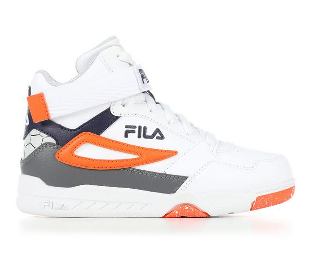 Boys' Fila Boy's Fila Mutiverse Mid Sneakers in Wht/Nvy/Gry/Org color