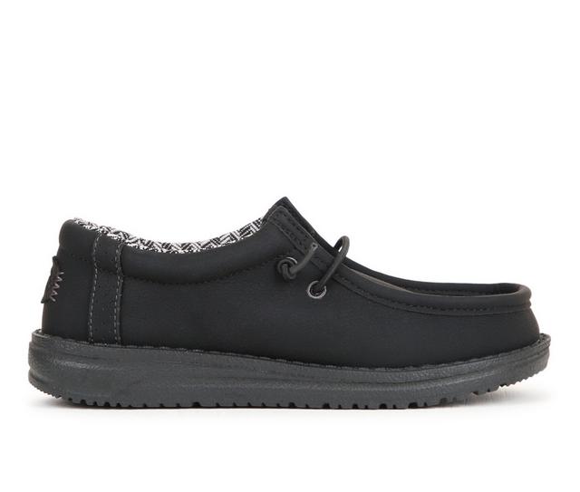 Boys' HEYDUDE Little Kid & Big Kid Wally Classic Casual Shoes in Black color