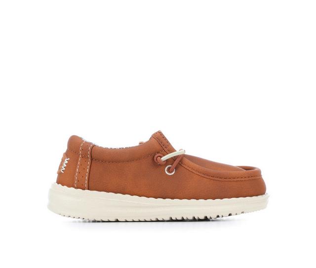 Boys' HEYDUDE Toddler Wally Classic Casual Shoes in Tan color