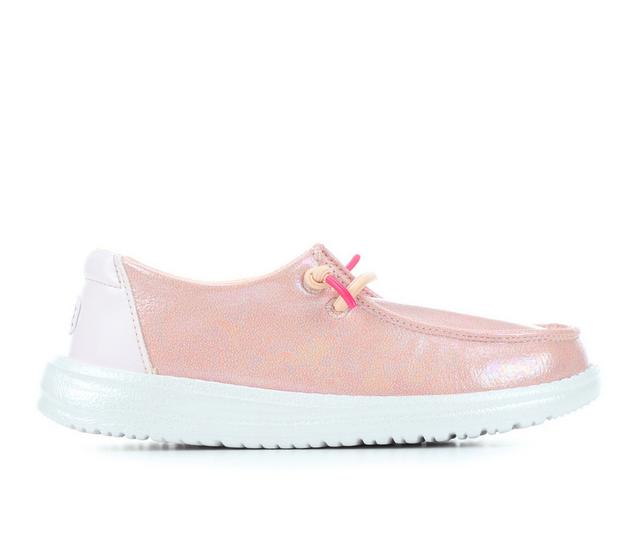 Girls' HEYDUDE Little Kid & Big Kid Wendy Iridescent Sparkle Casual Shoes in Pink color