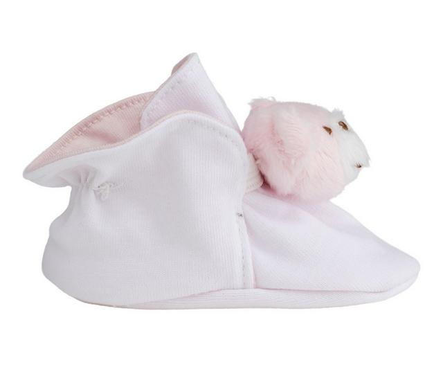 Kids' Baby Deer Teddy Newborn Crib Shoes in Pink color