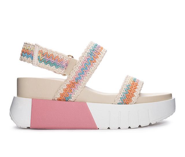 Women's Chinese Laundry Egan Platform Wedge Sandals in Pink Multi color