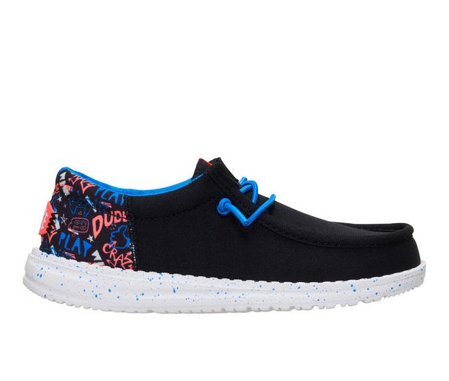 Boys' HEYDUDE Little Kid & Big Kid Wally Funk Y Gaming Casual Shoes in Black/Multi color