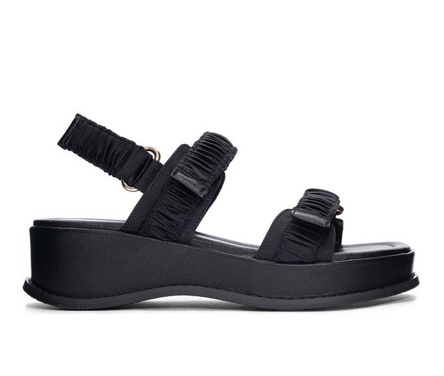 Women's Chinese Laundry Cashy Wedge Sandals in Black color