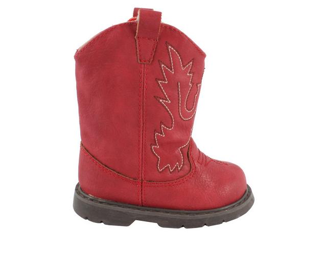 Kids' Baby Deer Infant & Toddler Miller Crib Western Boots in Red color