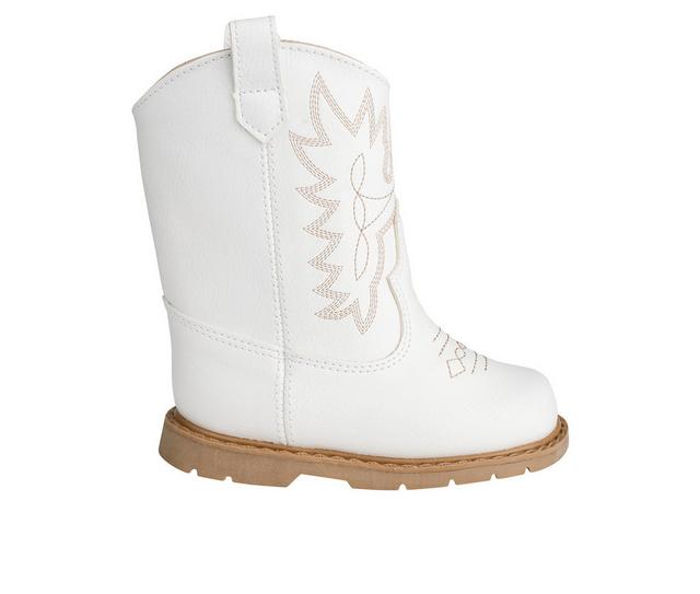 Kids' Baby Deer Infant & Toddler Miller Crib Western Boots in White color