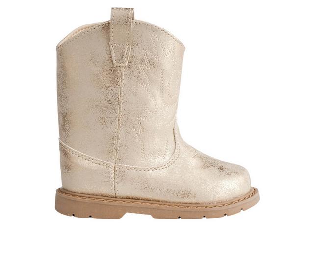 Kids' Baby Deer Infant & Toddler Miller Crib Western Boots in Champagne color