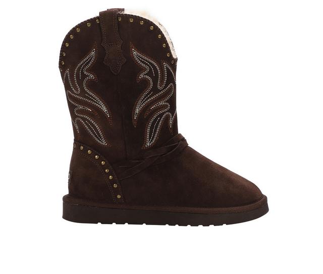 Women's Lamo Footwear Wrangler Winter Western Boots in Chocolate color