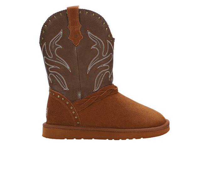 Women's Lamo Footwear Wrangler Winter Western Boots in Chestnut Brown color