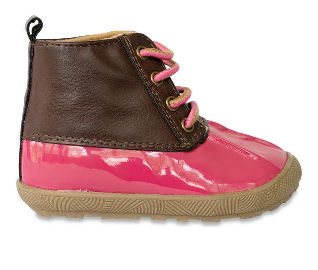Kids' Baby Deer Infant & Toddler & Little Kid Jude Crib Shoe Duck Boots in Fuchsia color