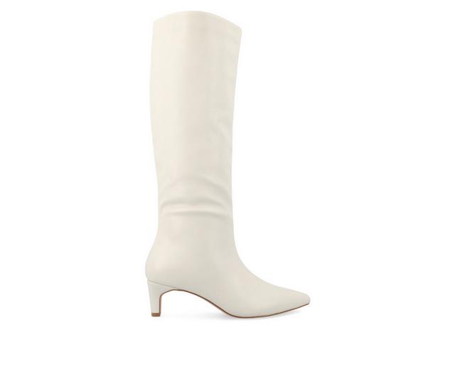 Women's Journee Collection Tullip Knee High Boots in Bone color
