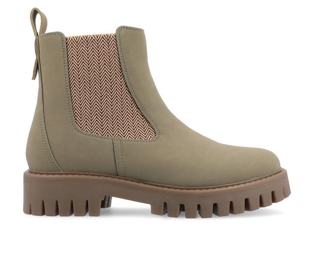 Women's Journee Collection Alara Chelsea Booties in Green color