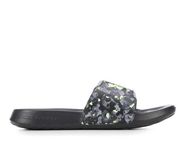 Men's Under Armour M Ignite Select Graphic Sport Slides in Anth/Green color