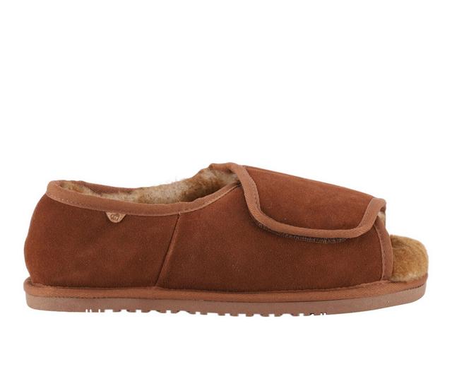Lamo Footwear APMA Open Toe Wrap Mens Slippers in Chestnut color
