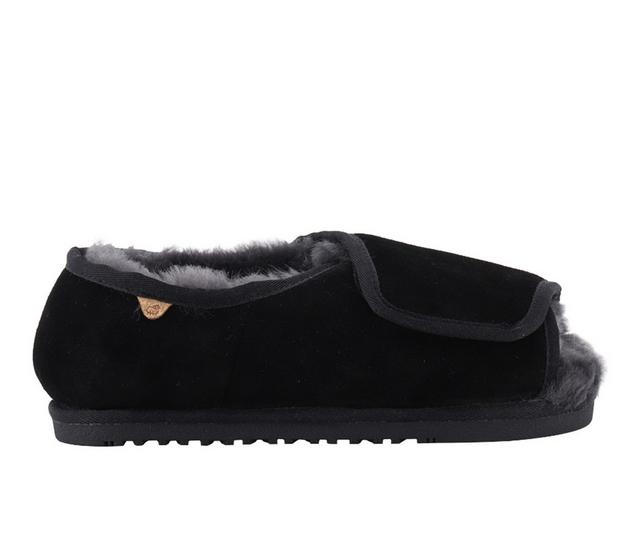 Lamo Footwear APMA Open Tow Wrap Womens Slippers in Black Wide color