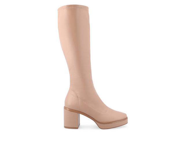 Women's Journee Collection Alondra Knee High Boots in Mauve color