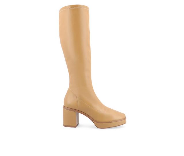 Women's Journee Collection Alondra Knee High Boots in Tan color