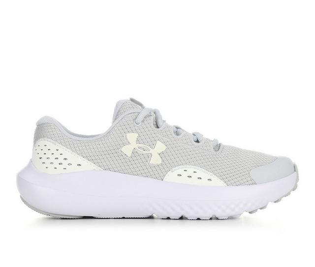Girls' Under Armour Big Kid Surge 4 Running Shoes in Halo Grey color