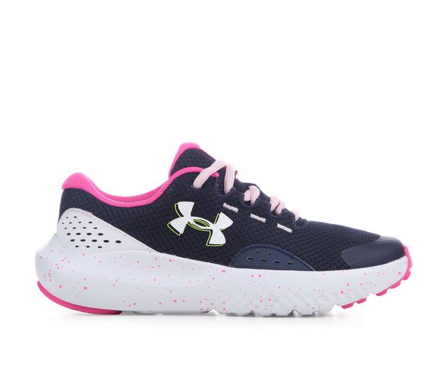 Girls' Under Armour Big Kid Surge 4 Running Shoes in Navy/Pink/White color