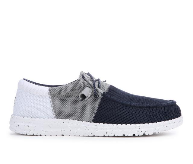 Men's HEYDUDE Wally Tri Varsity Mesh-M Casual Shoes in Navy/Grey color