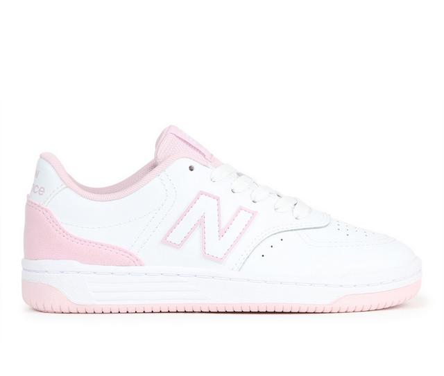 Girls' New Balance Big Kid BB80 Sneakers in White/Pink color