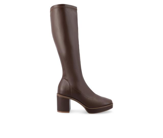 Women's Journee Collection Alondra Wide Width Wide Calf Knee High Boots in Brown Wide color