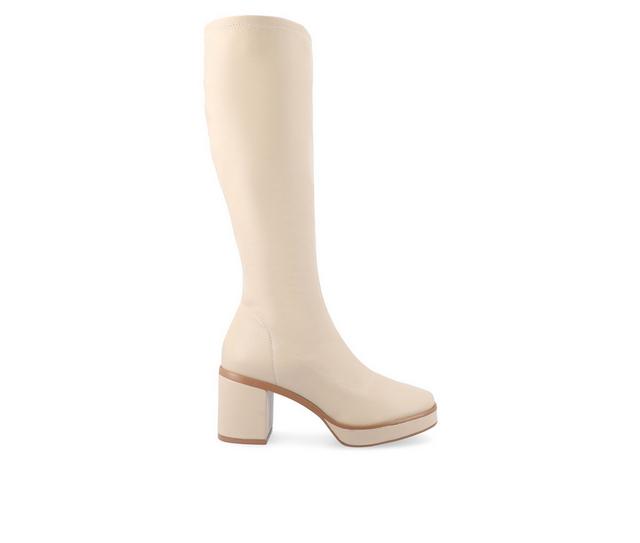 Women's Journee Collection Alondra Wide Width Wide Calf Knee High Boots in Cream Wide color