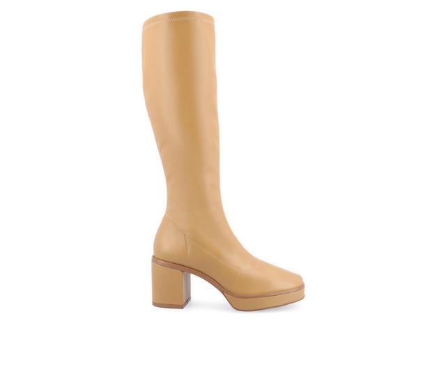 Women's Journee Collection Alondra Wide Width Wide Calf Knee High Boots in Tan Wide color