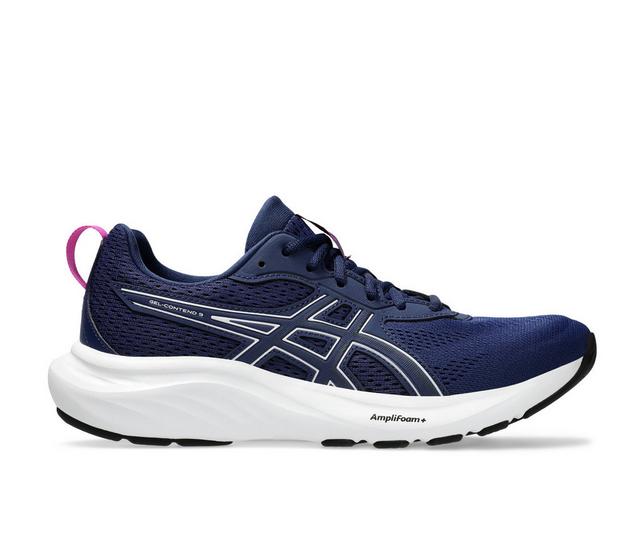 Women's ASICS Gel Contend 9 Running Shoes in Blue/Pale Pink color