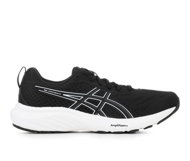 Women's ASICS Gel Contend 9 Running Shoes in Black/White color