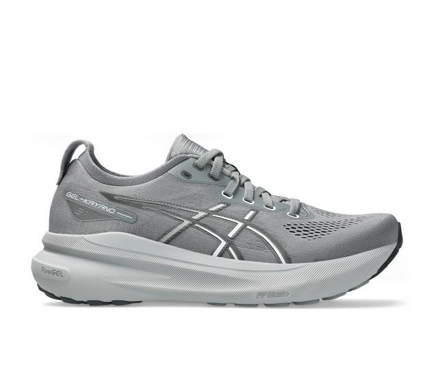 Women's ASICS Gel Kayano 31 Running Shoes in Grey/White color
