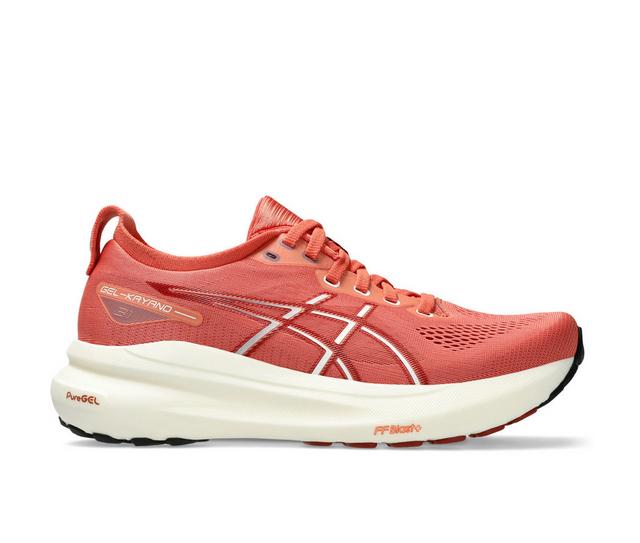 Women's ASICS Gel Kayano 31 Running Shoes in Red/White color