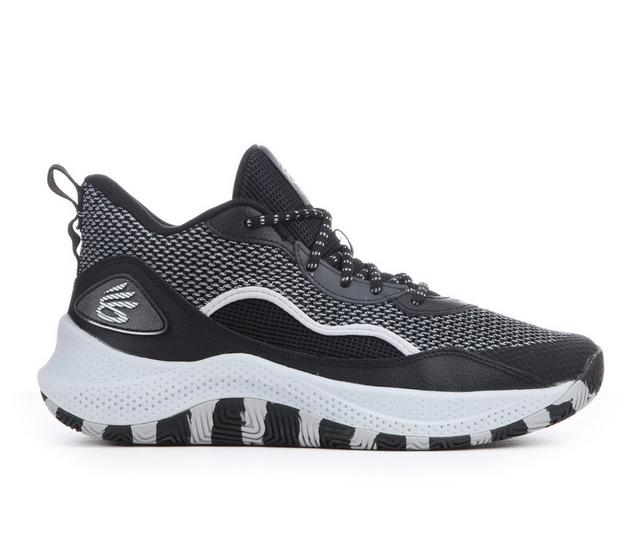 Men's Under Armour Curry 3Z 24 Basketball Shoes in Gry/Blk/Wht 001 color